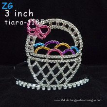 Lovely farbige Rhinestone Ostereier Kristall Kinder Tiara Krone, rosa Kristall maßgeschneiderte Ostern Kronen